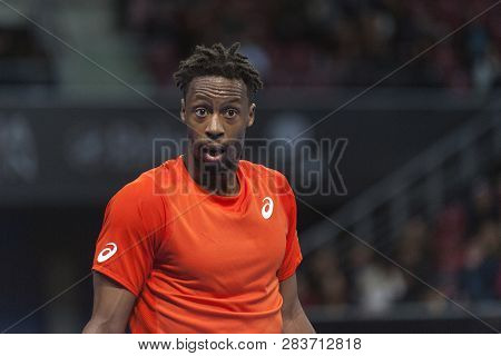 Sofia - February 05.2019: Gael Monfils (fra) Participate At The Atp Sofia Open Tournament In Sofia, 