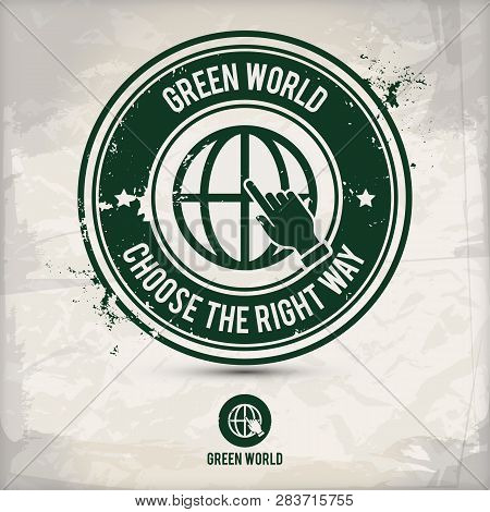 Alternative Green World Stamp Containing: Two Environmentally Sound Eco Motifs In Circle Frames, Gru