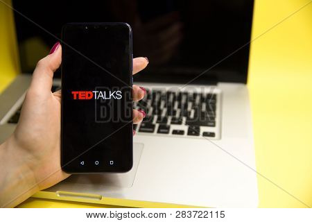 Tula, Russia - January 29, 2019: Ted Talks Logo Displayed On