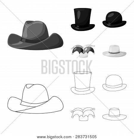 Vector Design Of Clothing And Cap Icon. Set Of Clothing And Beret Vector Icon For Stock.
