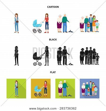 Isolated Object Of Character And Avatar  Symbol. Set Of Character And Portrait Stock Vector Illustra