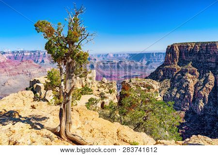Amazing Natural Geological Formation - Grand Canyon In Arizona, Southern Rim.