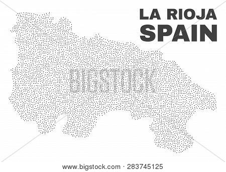 La Rioja Of Spain Map Designed With Small Dots. Vector Abstraction In Black Color Is Isolated On A W