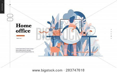 Technology 3 -home Office - Modern Flat Vector Concept Digital Illustration Home Office Metaphor, A 