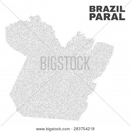 Paral State Map Designed With Small Points. Vector Abstraction In Black Color Is Isolated On A White