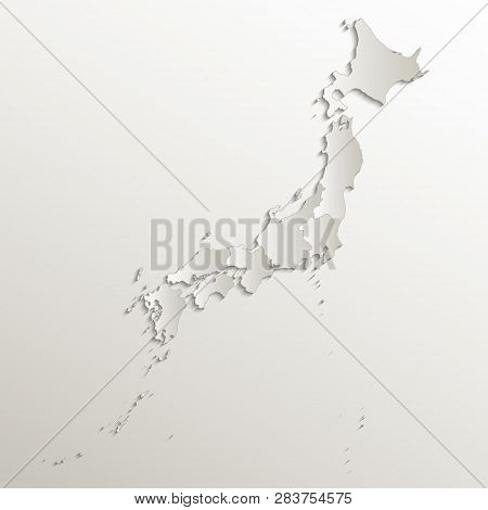 Japan Map Separate Region Individual Card Paper 3d Natural Blank