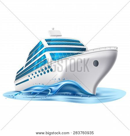 Vector Realistic Cuise Liner Mockup, Luxury Voyage