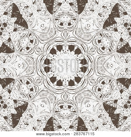 Monochrome Relief Immitation Arabesque Medallion For Coloring Book