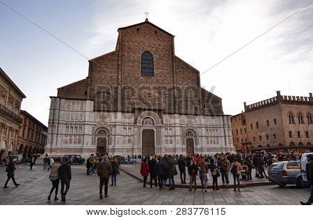 Bologna, Emilia Romagna, Italy. December 2018. Basilica Of San Petronio
