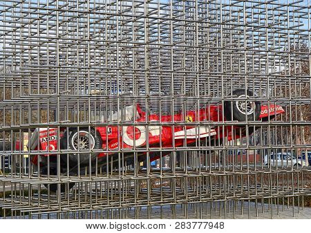 Maranello, Italy, Entry Of The Ferrari Museum, A Formula One Single-seater Is Displayed