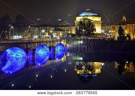 Turin, Piedmont, Italy. December 2018. The Church Of The Great Mother Of God