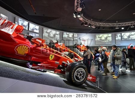 At The Ferrari Museum, The Room Where The World-class Formula 1 Winning Cars Are Displayed