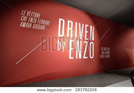 Maranello, Italy, December 2018. In The Ferrari Museum, The Exhibition Hall Dedicated To The Models 