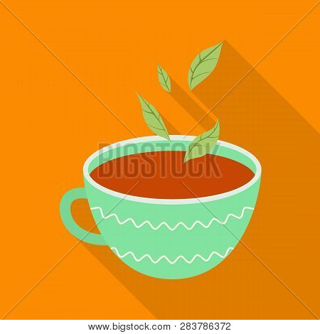 Vector Design Of Tea And Cup Icon. Collection Of Tea And Mint Vector Icon For Stock.