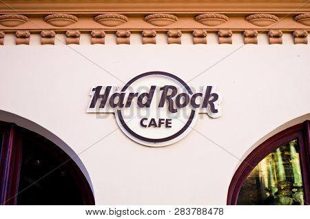 Krakow Cracow, Poland: December 30th 2016 - Exterior Of The Hard Rock Cafe In Cracow/krakow, Poland.