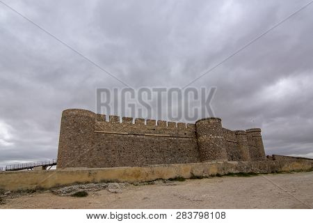 Chinchilla De Montearagon, Albacete, Spain; February 2017: View Of Castle Of Chinchilla De Monte-ara