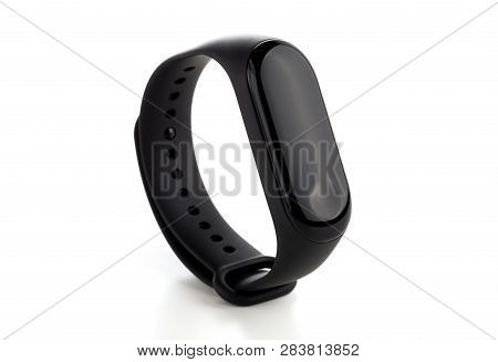 Rostov-on-don, Russia - January 2019. Bracelet Xiaomi Mi Band 3 On A White Background. Fitness Brace
