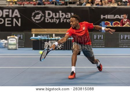 Sofia - February 07.2019: Gael Monfils (fra) Participate At The Atp Sofia Open Tournament In Sofia, 