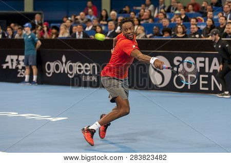 Sofia - February 08.2019: Gael Monfils (fra) Participate At The Atp Sofia Open Tournament In Sofia, 
