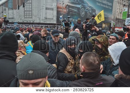 Ukraine, Kiev, January 18, 2014: Demonstration Antimaidan Against Euromaidan On Bessarabka In Kiev
