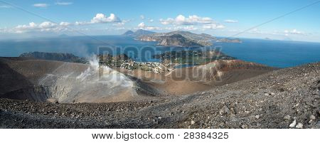 Grand crater of Vulcano and Eolian islands