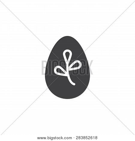 Easter Egg Decorated With Willow Flower Vector Icon. Filled Flat Sign For Mobile Concept And Web Des