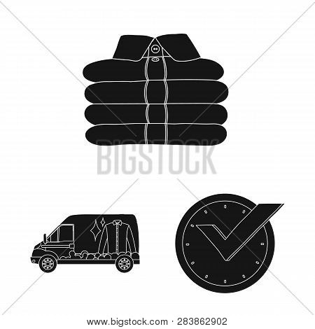 Vector Design Of Laundry And Clean Symbol. Collection Of Laundry And Clothes Stock Symbol For Web.