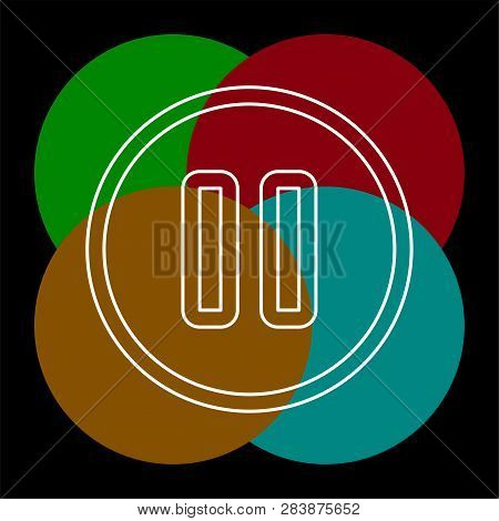 Simple Pause. Thin Line Pictogram - Outline Editable Stroke