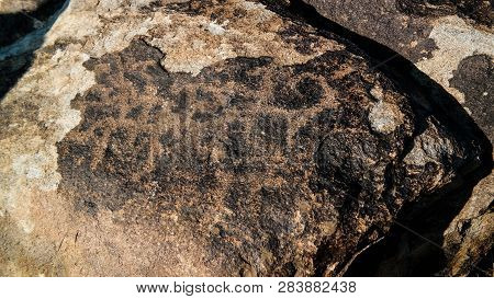 Rock Painting Aka Petroglypgs At The Field , Cholpon-ata, Issyk-kul, Kyrgyzstan