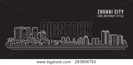 Cityscape Building Line Art Vector Illustration Design -  Zhuhai City