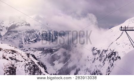 view from First mountain over to eitner, mÃÂ¶nch and jungfrau near the village of grindelwald, swiss alps, switzerland