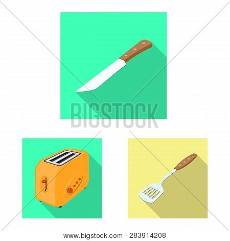 Isolated Object Of Kitchen And Cook Icon. Set Of Kitchen And Appliance Vector Icon For Stock.