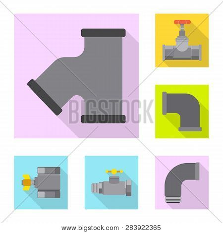 Vector Illustration Of Pipe And Tube Symbol. Set Of Pipe And Pipeline Stock Vector Illustration.