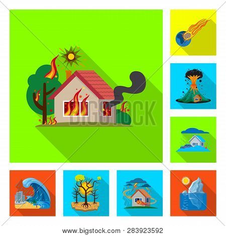 Vector Design Of Natural And Disaster Icon. Collection Of Natural And Risk Stock Symbol For Web.