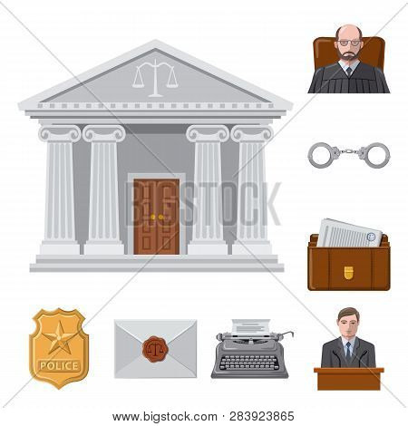 Vector Design Of Law And Lawyer Icon. Set Of Law And Justice Vector Icon For Stock.