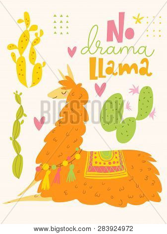 Vector Poster Or Card With Cute Cartoon