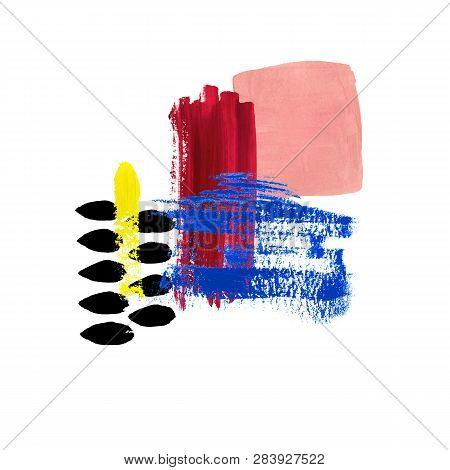 Abstract Watercolor Illustration. The Effect Of A Dry Brush. Composition On A White Background. Illu