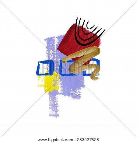 Abstract Watercolor Illustration. The Effect Of A Dry Brush. Composition On A White Background. Illu