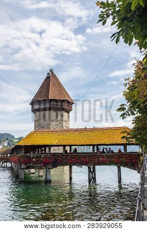 View Of Luegisland Tower (luegislandturm) And Watch Tower (wachturm). Musegg Wall, Lucerne, Switzerl
