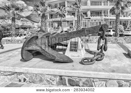 Cape Town, South Africa, August 17, 2018: The Historic Anchor At Green Point Lighthouse At Mouille P