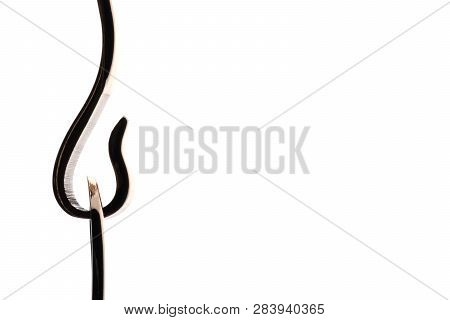 Hook-shaped Golden Belt As Baroque Element Of Stylish Fashion. - Isolated On White