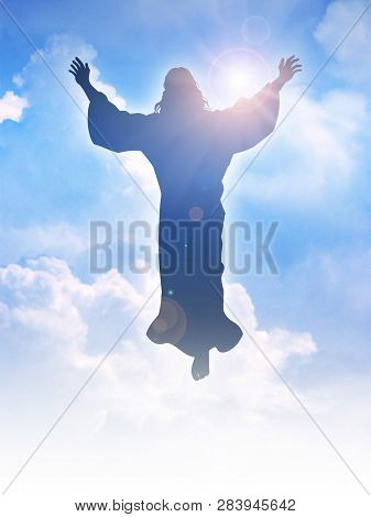 Silhouette Illustration Of The Ascension Of Jesus Christ