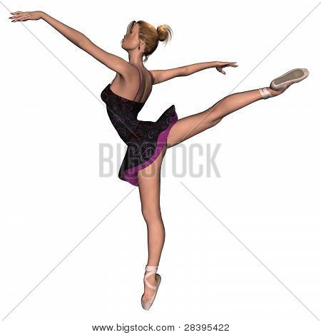 Ballerina in abito viola - 1