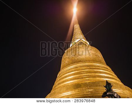Chedi Phukhao Thong Or Golden Mount At Wat Saket Temple In Bangkok City Thailand.bangkok City Travel