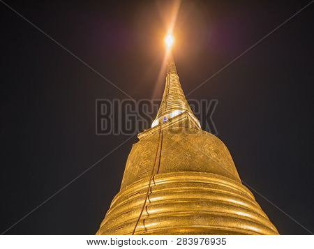 Chedi Phukhao Thong Or Golden Mount At Wat Saket Temple In Bangkok City Thailand.bangkok City Travel