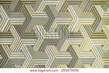 Abstract Silver Metal Background. Geometric Hexagons. Different Color