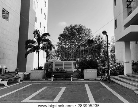 Residential Buildings And Surrounded With Green Plants In  Rishon Le Zion.