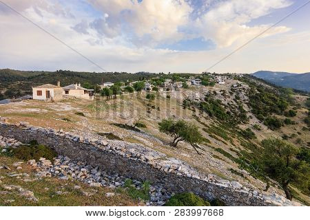 Sunrise In Kastro Village. Thassos Island, Greece