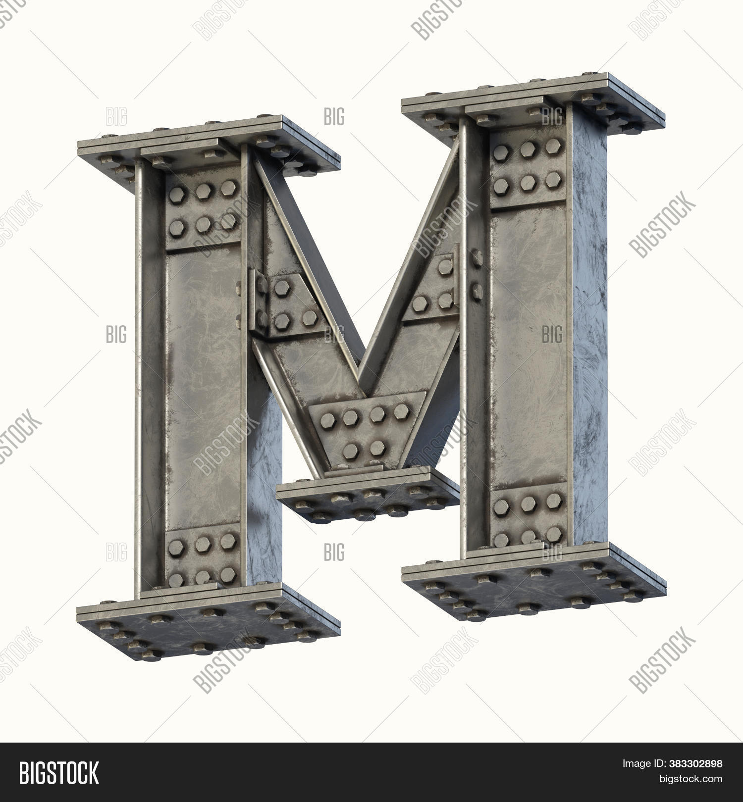 Steel Beam Font 3d Image & Photo (Free Trial) Bigstock