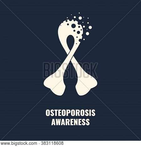 Osteoporosis Bone Disease Awareness Ribbon Medical Concept